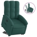 Sillón reclinable elevable tela verde oscuro