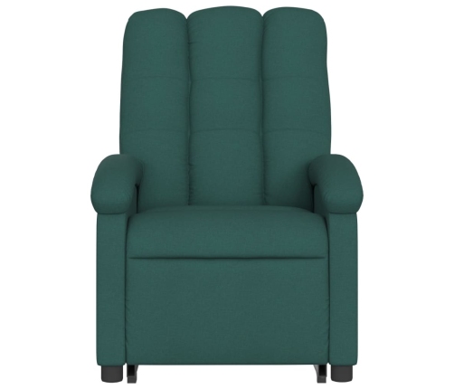 Sillón reclinable elevable tela verde oscuro