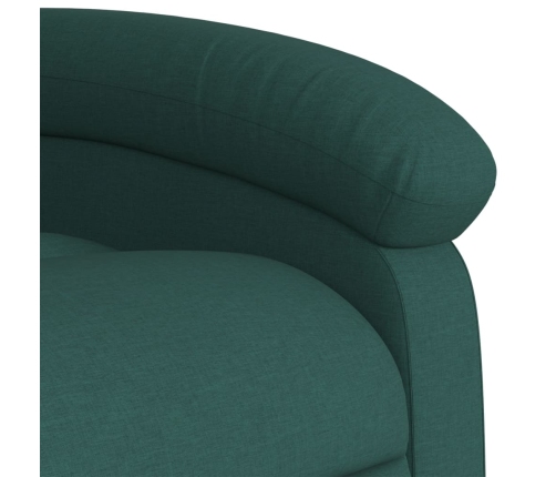 Sillón reclinable elevable tela verde oscuro