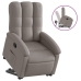 Sillón reclinable elevable tela gris taupe