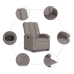 Sillón reclinable elevable tela gris taupe