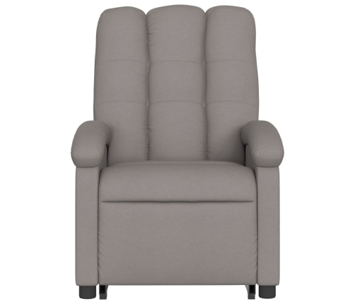 Sillón reclinable elevable tela gris taupe