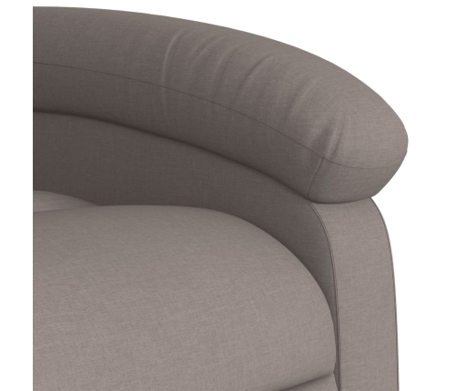 Sillón reclinable elevable tela gris taupe