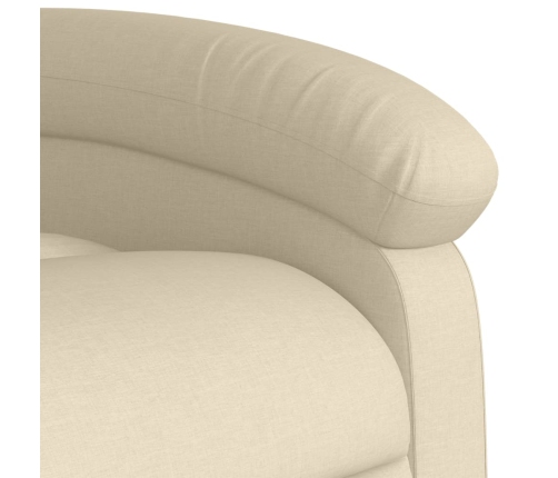 Sillón reclinable elevable de tela color crema