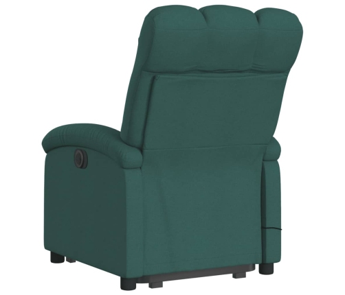 Silla de masaje reclinable de pie de tela verde oscura