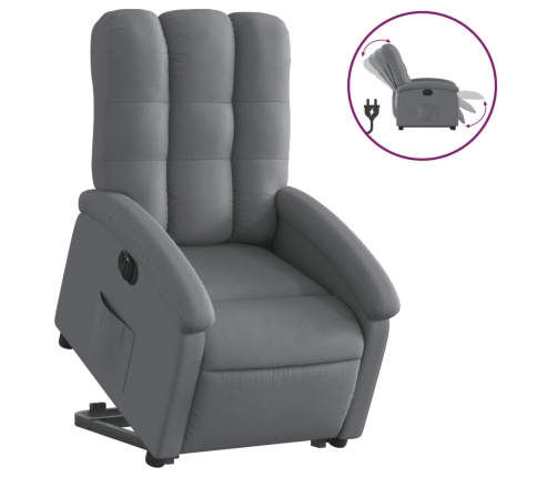 Sillón eléctrico reclinable elevable de tela gris oscuro