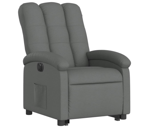 Sillón eléctrico reclinable elevable de tela gris oscuro