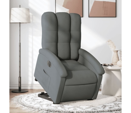 Sillón eléctrico reclinable elevable de tela gris oscuro