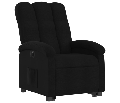 Sillón eléctrico reclinable elevable de tela negro