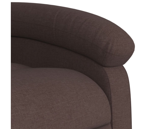 Sillón eléctrico reclinable elevable de tela marrón oscuro