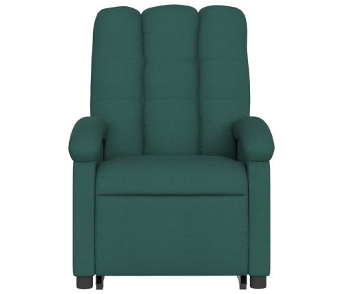 Sillón eléctrico reclinable elevable de tela verde oscuro