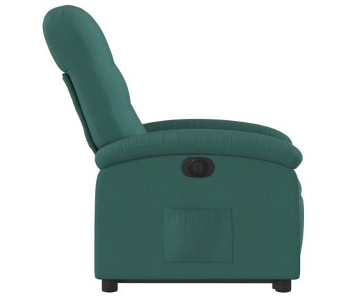 Sillón eléctrico reclinable elevable de tela verde oscuro