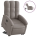 Sillón eléctrico reclinable elevable de tela gris taupe