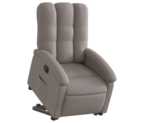 Sillón eléctrico reclinable elevable de tela gris taupe