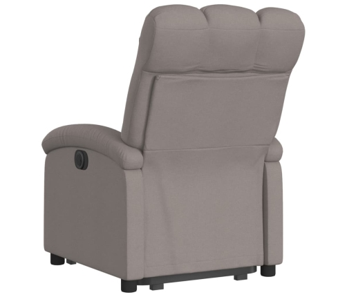 Sillón eléctrico reclinable elevable de tela gris taupe