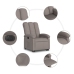 Sillón eléctrico reclinable elevable de tela gris taupe