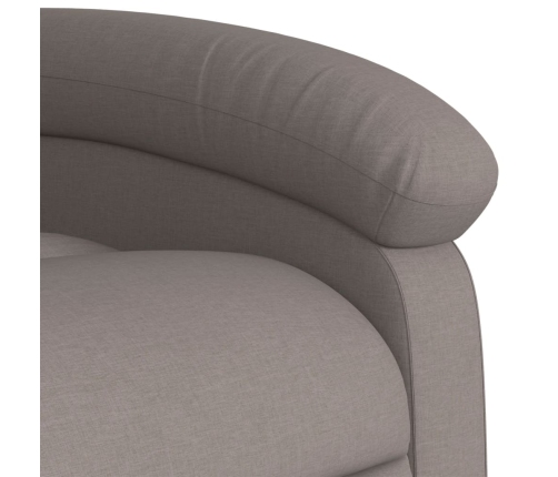 Sillón eléctrico reclinable elevable de tela gris taupe