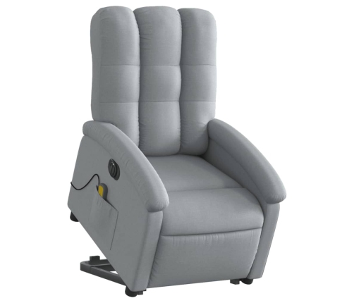 Sillón de masaje eléctrico reclinable elevable tela gris claro