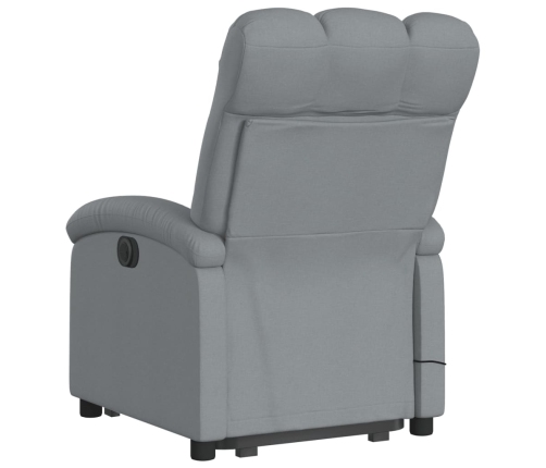 Sillón de masaje eléctrico reclinable elevable tela gris claro