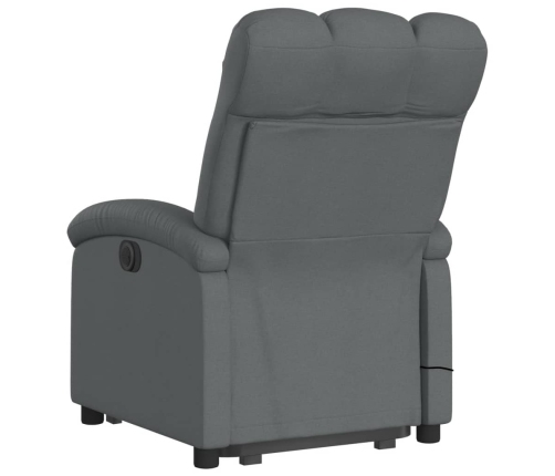 Sillón de masaje eléctrico reclinable elevable tela gris oscuro