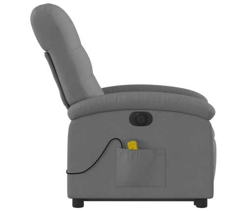 Sillón de masaje eléctrico reclinable elevable tela gris oscuro