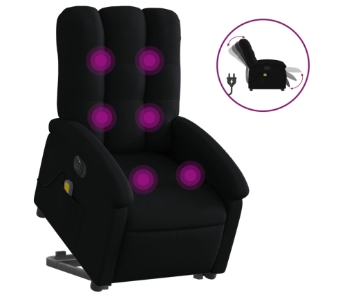 Sillón de masaje eléctrico reclinable elevable tela negro