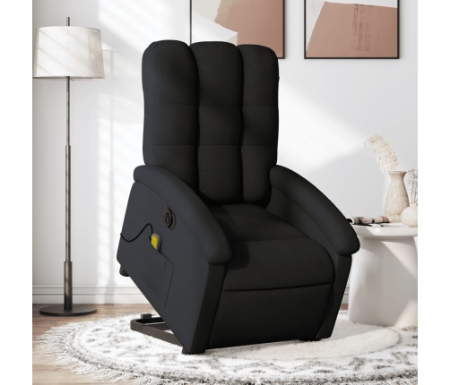 Sillón de masaje eléctrico reclinable elevable tela negro