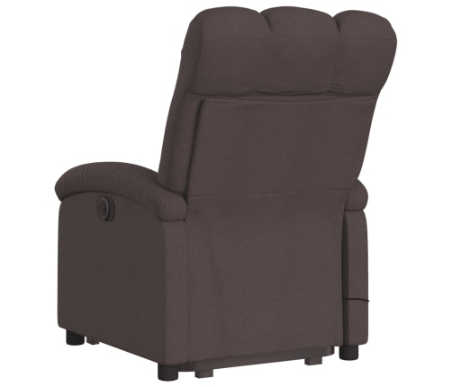 Sillón masaje eléctrico reclinable elevable tela marrón oscuro