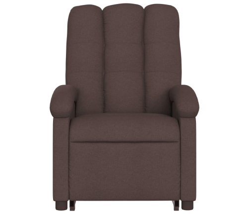 Sillón masaje eléctrico reclinable elevable tela marrón oscuro