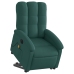 Sillón masaje eléctrico reclinable elevable tela verde oscuro