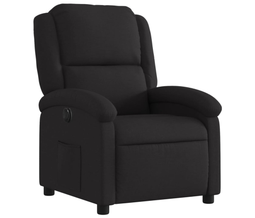 Sillón reclinable eléctrico de tela negro