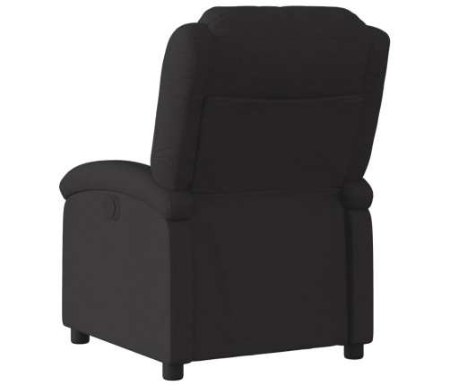 Sillón reclinable eléctrico de tela negro