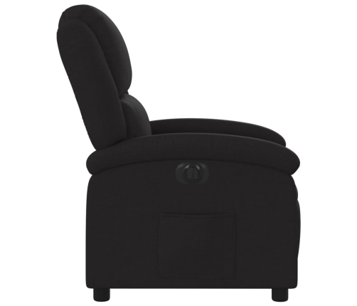 Sillón reclinable eléctrico de tela negro