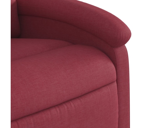 Sillón reclinable eléctrico tela rojo tinto