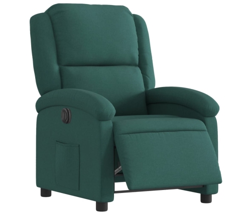 Sillón reclinable eléctrico tela verde oscuro