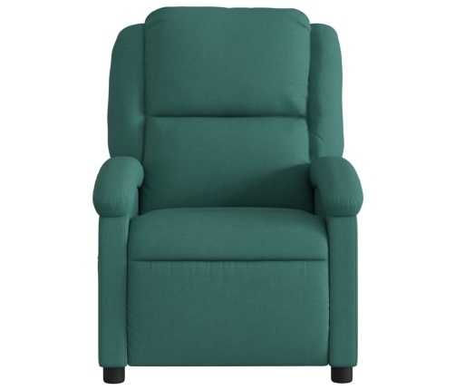 Sillón reclinable eléctrico tela verde oscuro