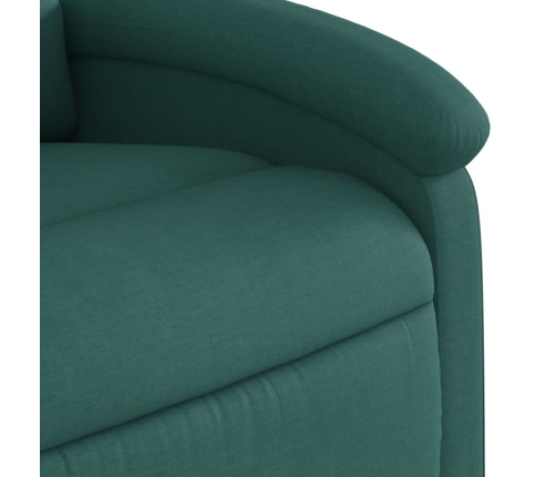 Sillón reclinable eléctrico tela verde oscuro