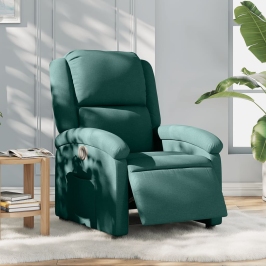 Sillón reclinable eléctrico tela verde oscuro