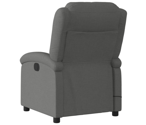 Sillón reclinable de masaje eléctrico tela gris oscuro