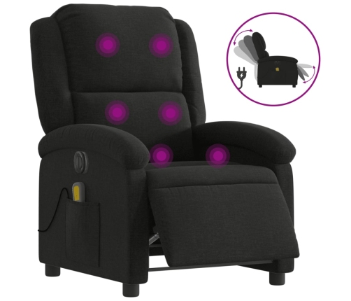 Sillón reclinable de masaje eléctrico tela negro