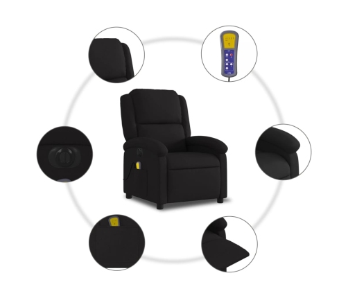 Sillón reclinable de masaje eléctrico tela negro