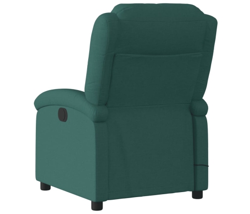 Sillón reclinable de masaje eléctrico tela verde oscuro