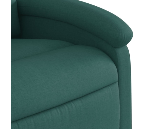 Sillón reclinable de masaje eléctrico tela verde oscuro