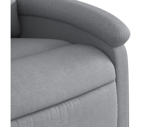 Sillón reclinable elevable de tela gris claro