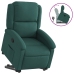 Sillón reclinable elevable tela verde oscuro