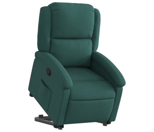 Sillón reclinable elevable tela verde oscuro