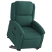 Sillón reclinable elevable tela verde oscuro