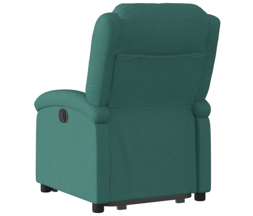 Sillón reclinable elevable tela verde oscuro