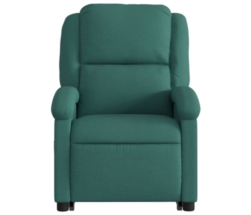 Sillón reclinable elevable tela verde oscuro