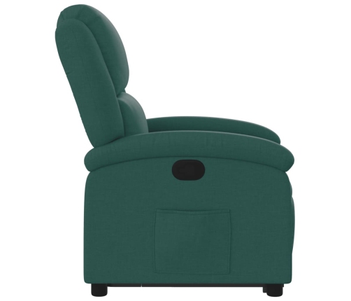 Sillón reclinable elevable tela verde oscuro